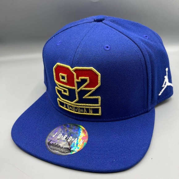 Air‎ Jordan 92 Hat Men Blue Embroidered Logo Jumpman Snap Back Cap New